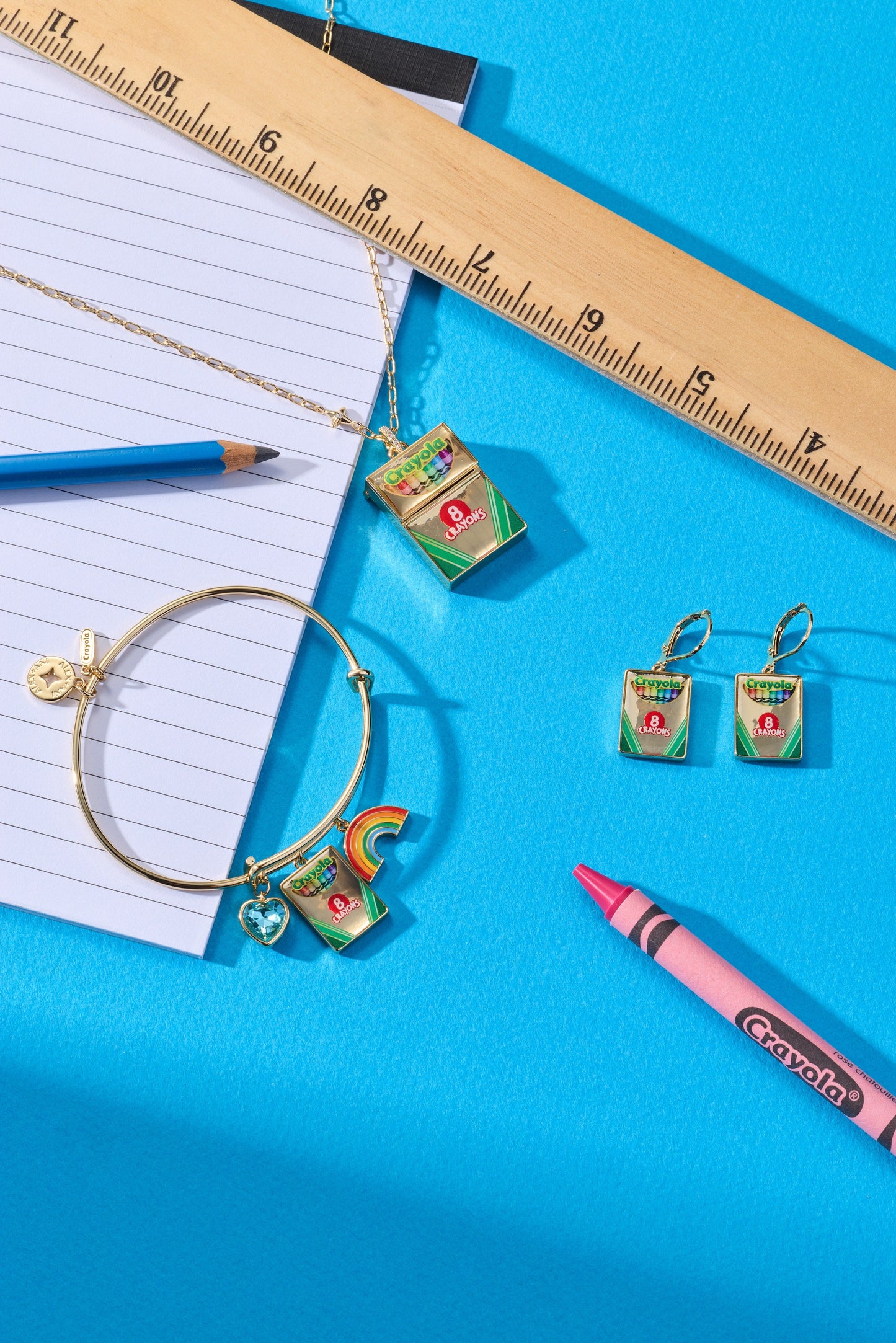Crayola 'To Teach Is To Color A Life Forever' Crayon Box Locket Gold
