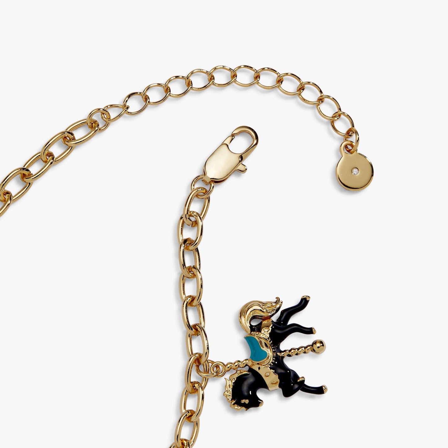 Carnival Carousel Animals Charm Bracelet Gold