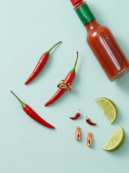 Taco Hot Sauce & Pepper Stud Set Gold