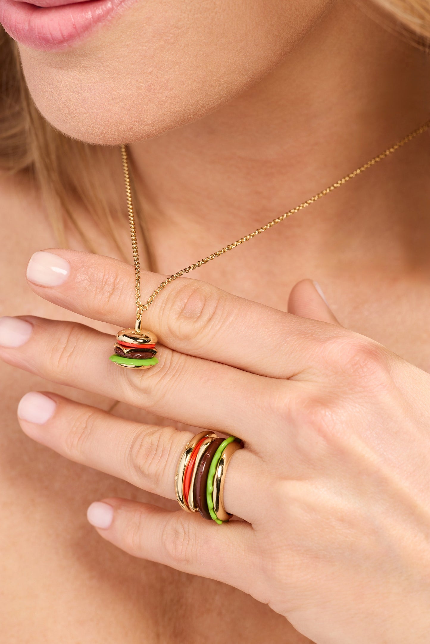 Hot Grill Summer Hamburger Stacking Ring Gold