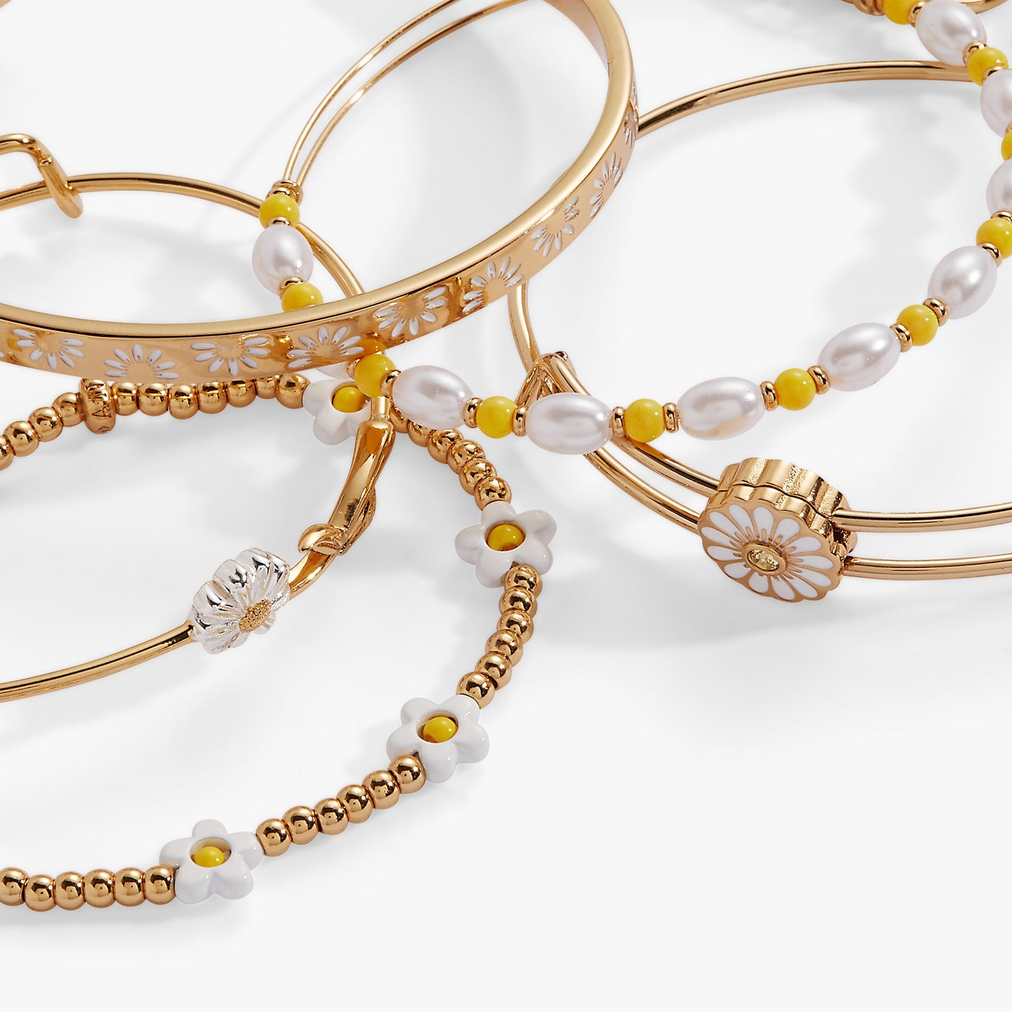 Daisy Bangle set of 5 Gold