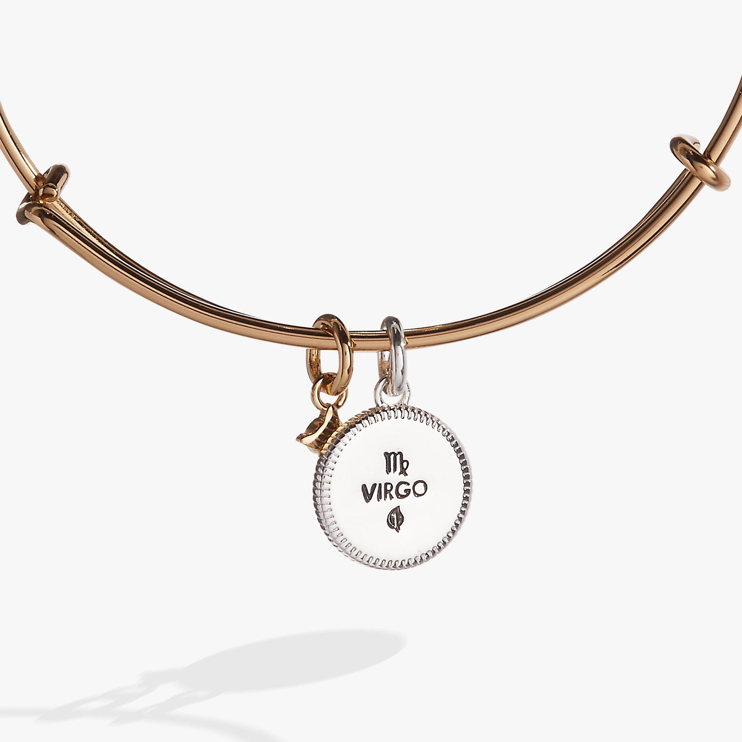 Virgo Zodiac Charm Bangle Two Tone