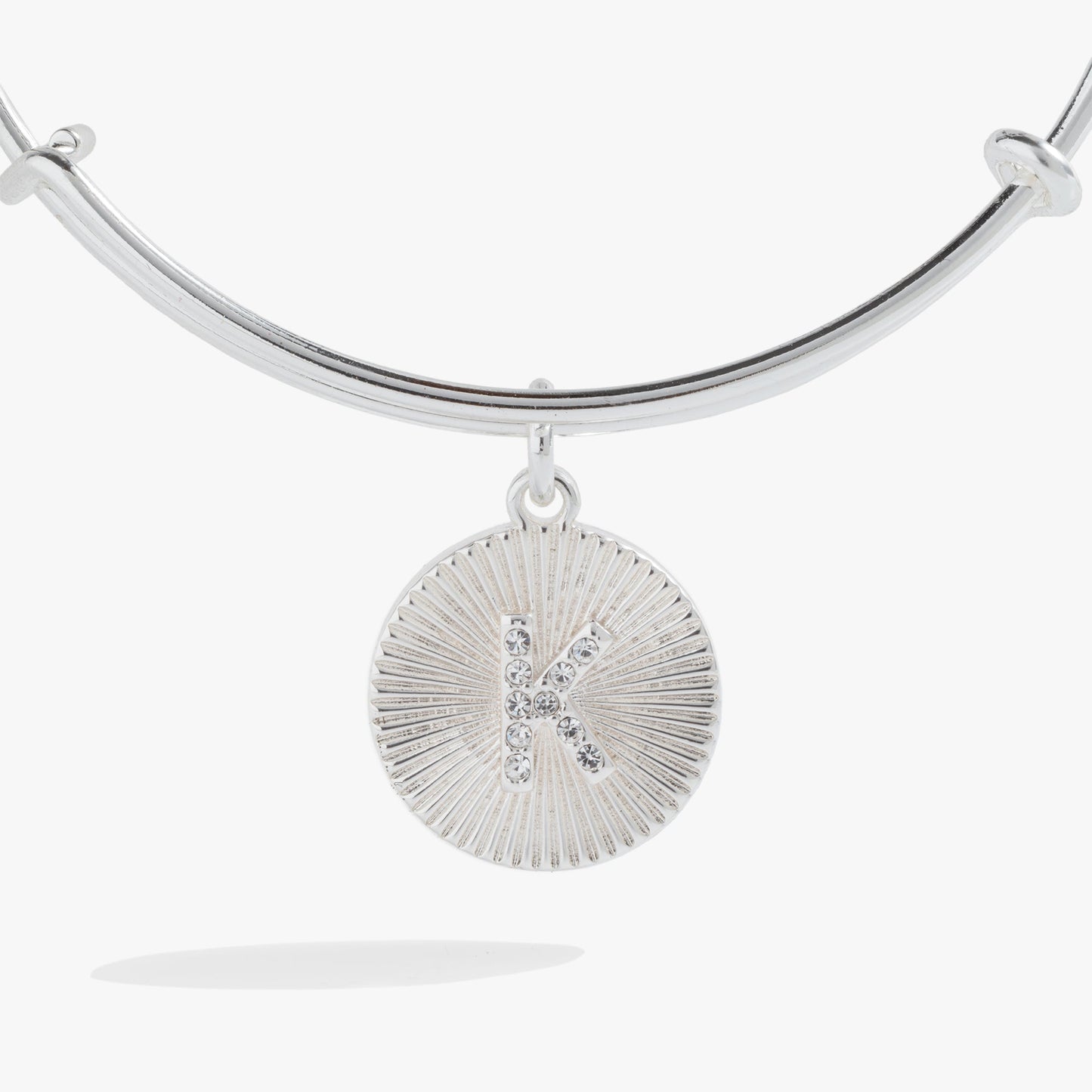 Pave Starburst Texture Initial Bangle K Gold