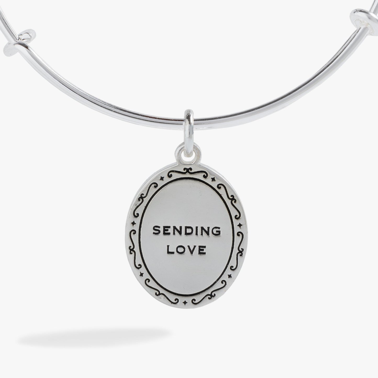 Sending Love Charm Bangle Silver