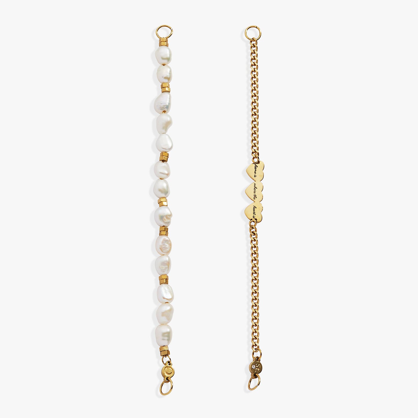 “Home is where the heart is” Stranded Bracelet Stainless Steel Gold