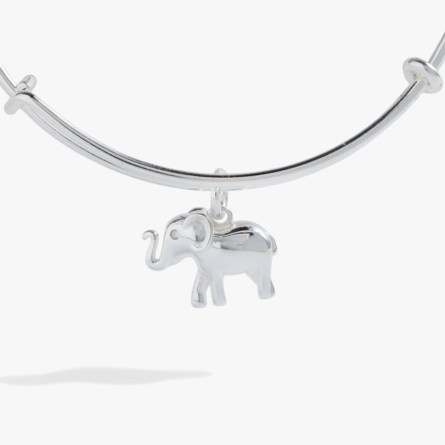 Elephant Charm Bangle Silver