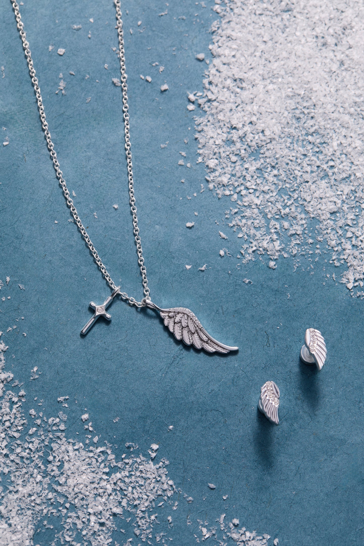 Faith Duo Charm Necklace Silver