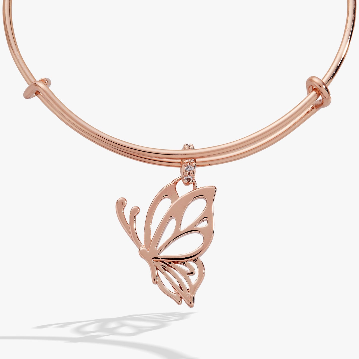 Goliath Openwork Butterfly Bangle Rose Silver