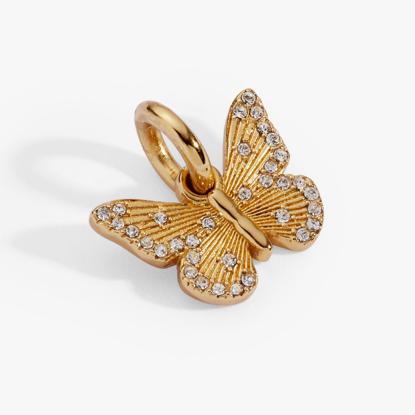 Butterfly + Crystal Interchangeable Charm Gold