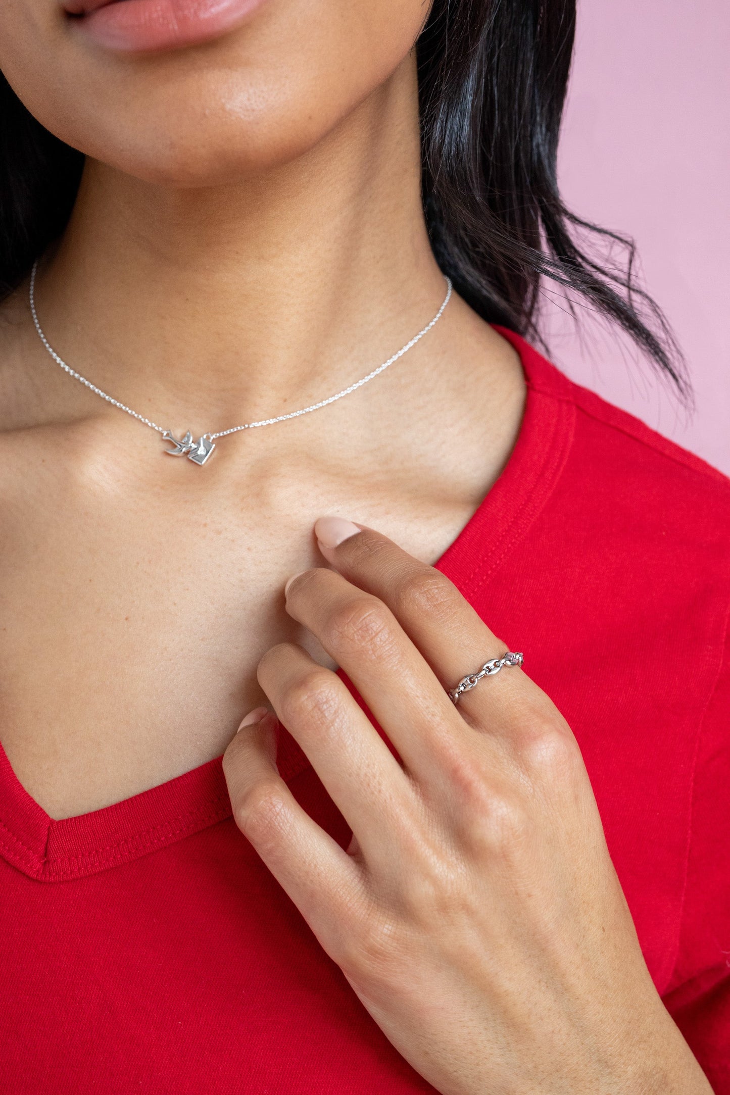 Love Letter Inline Necklace Silver
