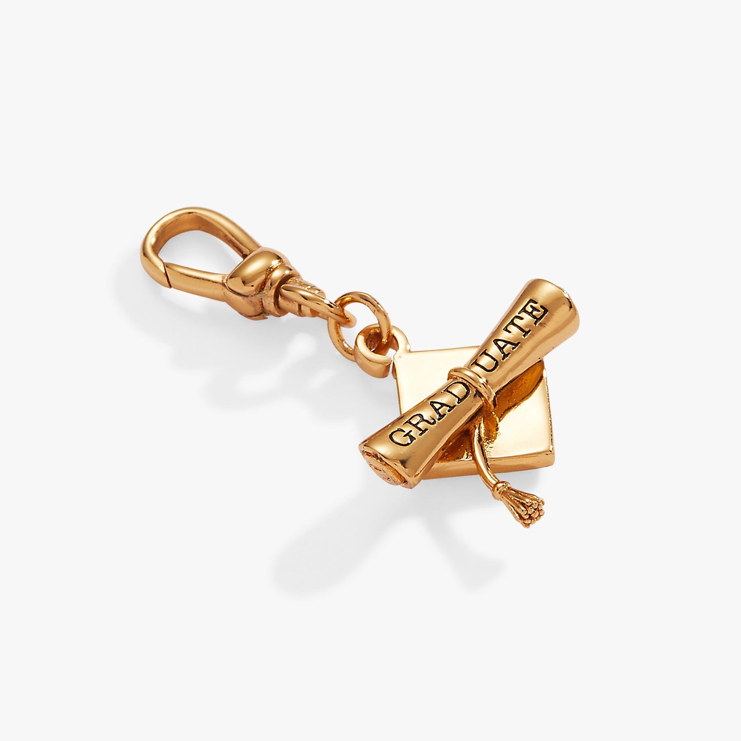 Graduation Cap Clip Charm Gold