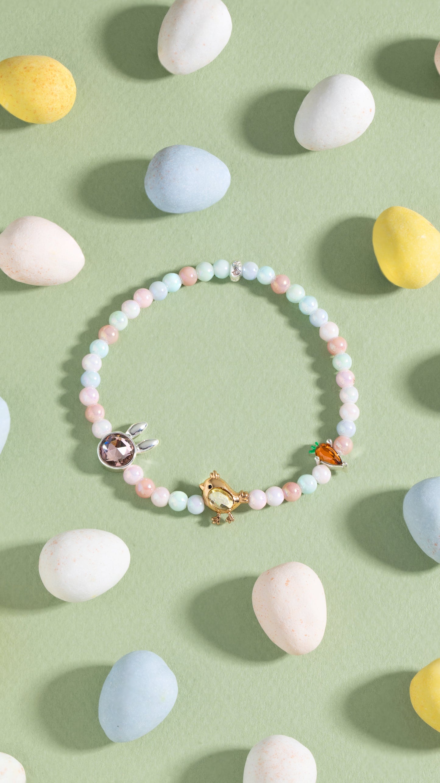 Easter Inline Charm Stretch Bracelet Two Tone