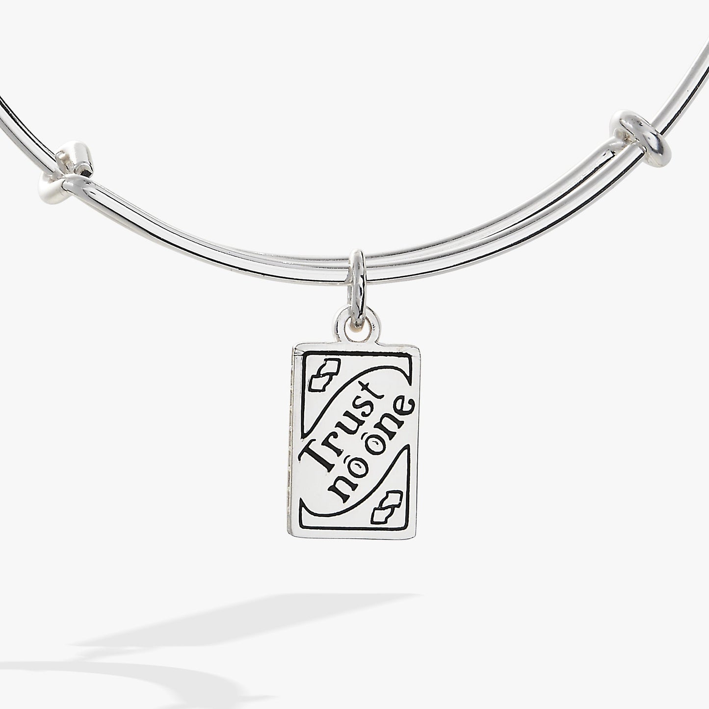 UNO™ “Trust No One” Charm Bangle Silver