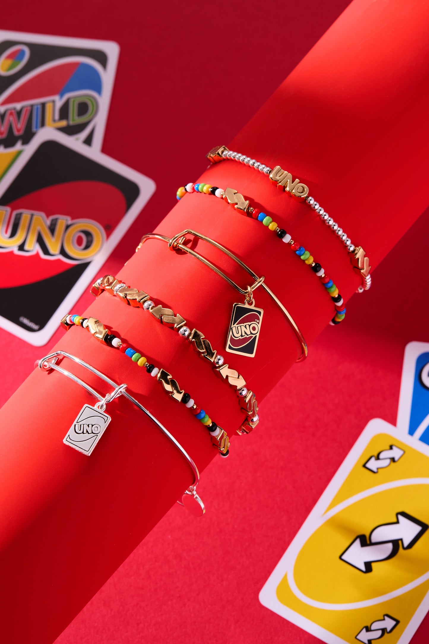 UNO™ Reverse Symbol Stationed Stretch Bracelet Two Tone