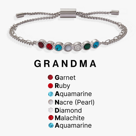 Grandma Acrostic Bolo Stainless Steel Silver
