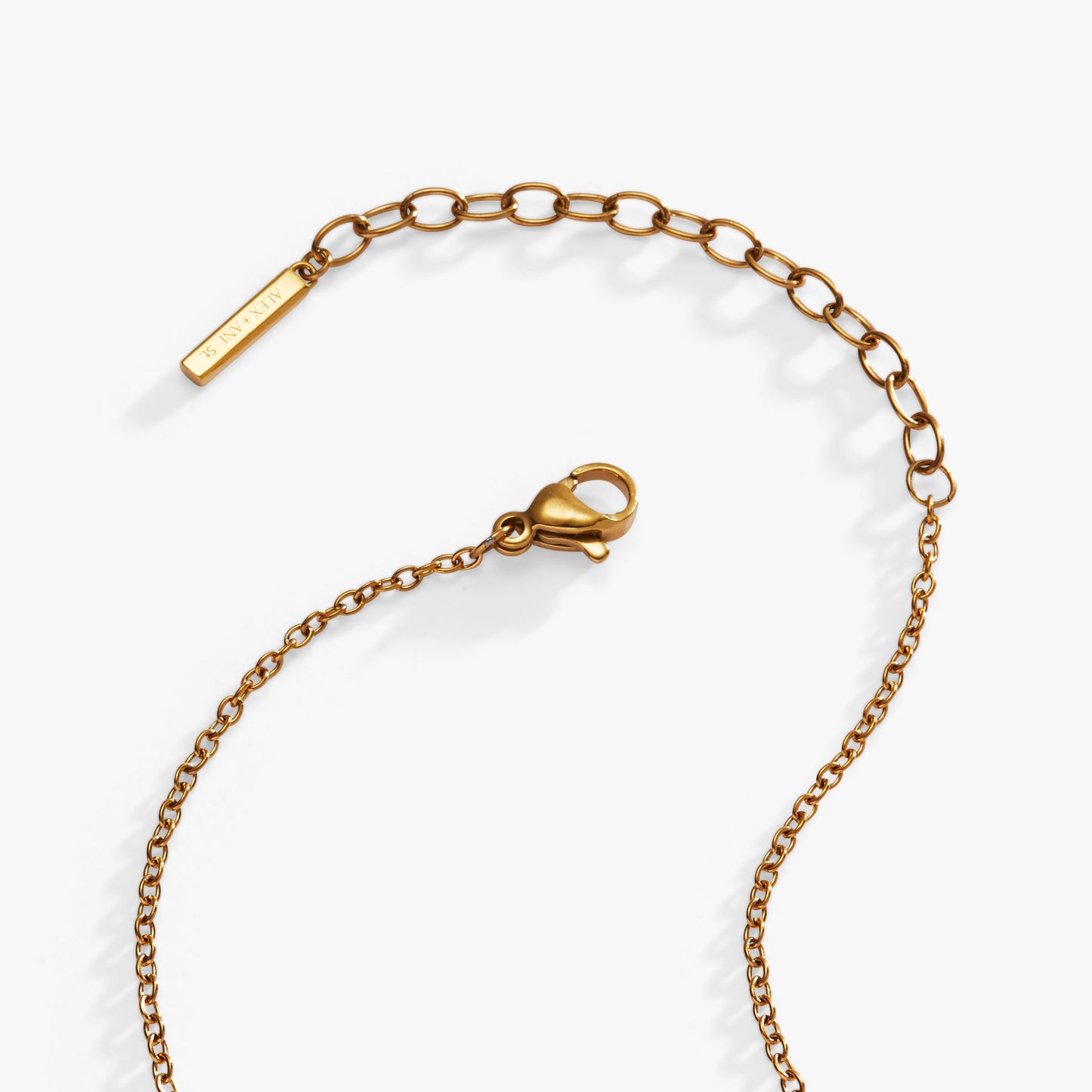 Pearl & Crystal Pendant Necklace Stainless Steel Gold