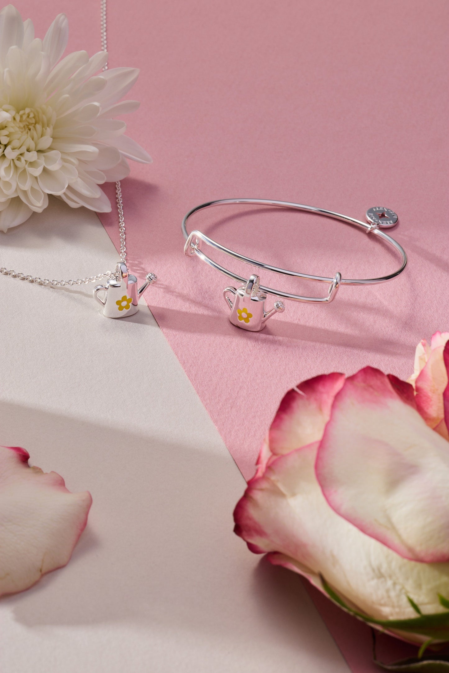 Watering Can Charm Bangle Silver
