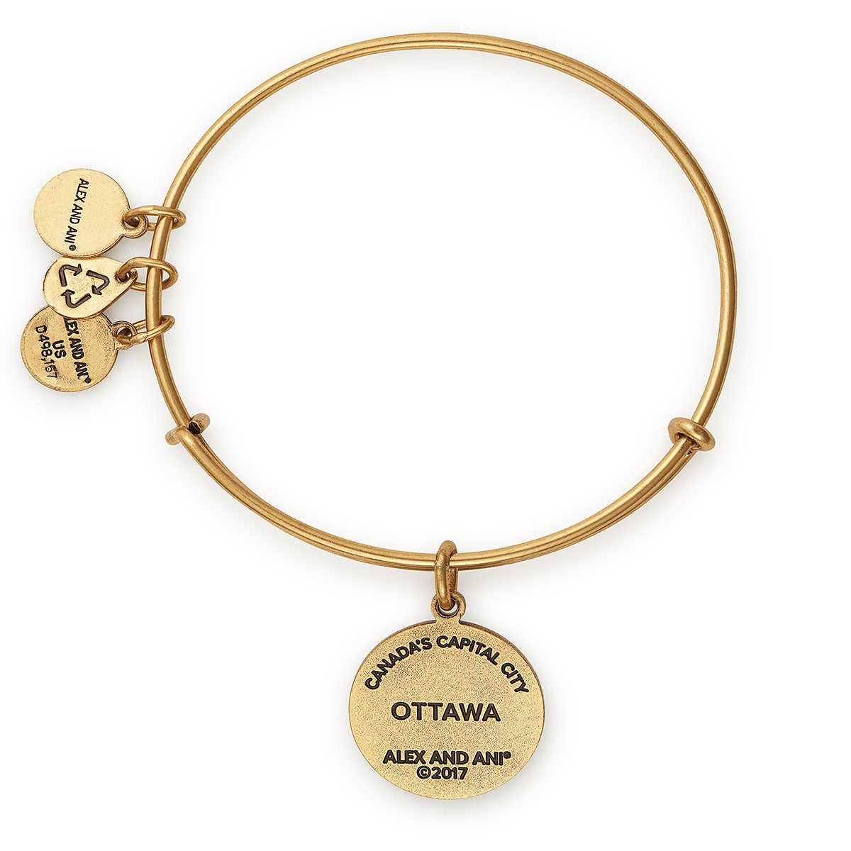 Ottawa Charm Bangle, Color Infusion - Alex and Ani Rafaelian Silver