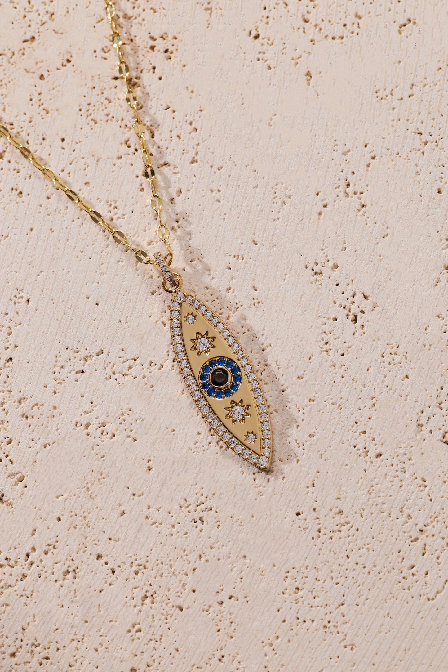 Festival Stranded Evil Eye Necklace Gold
