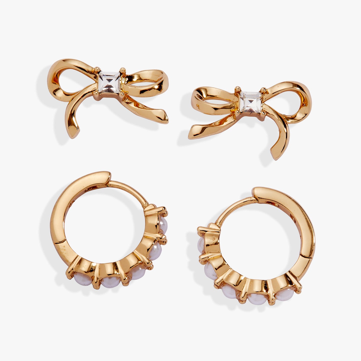Pearl Coquette Earring Set of 2 Gold