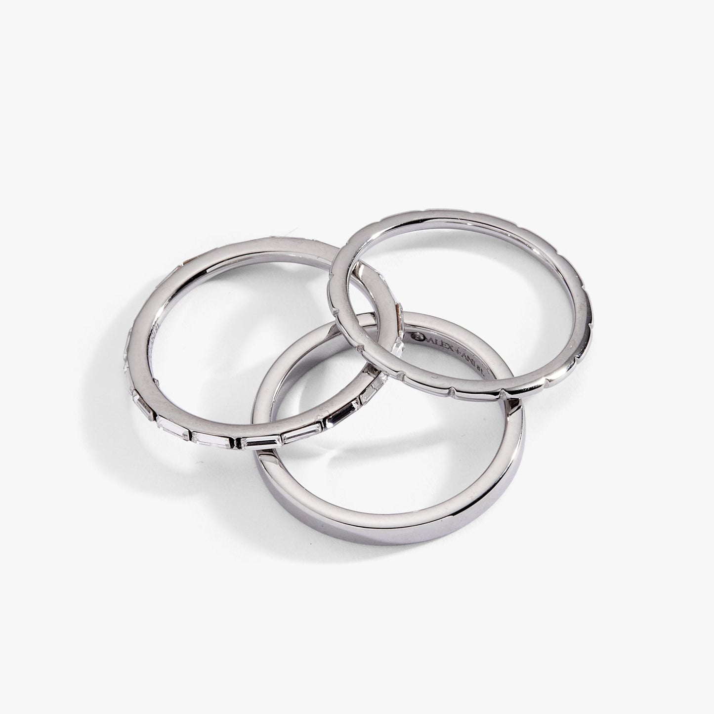 3 ring set-baguette Stainless Steel Gold
