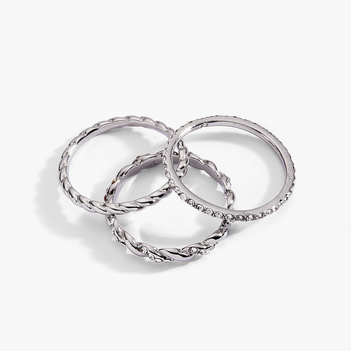 3 ring set-rope Stainless Steel Silver
