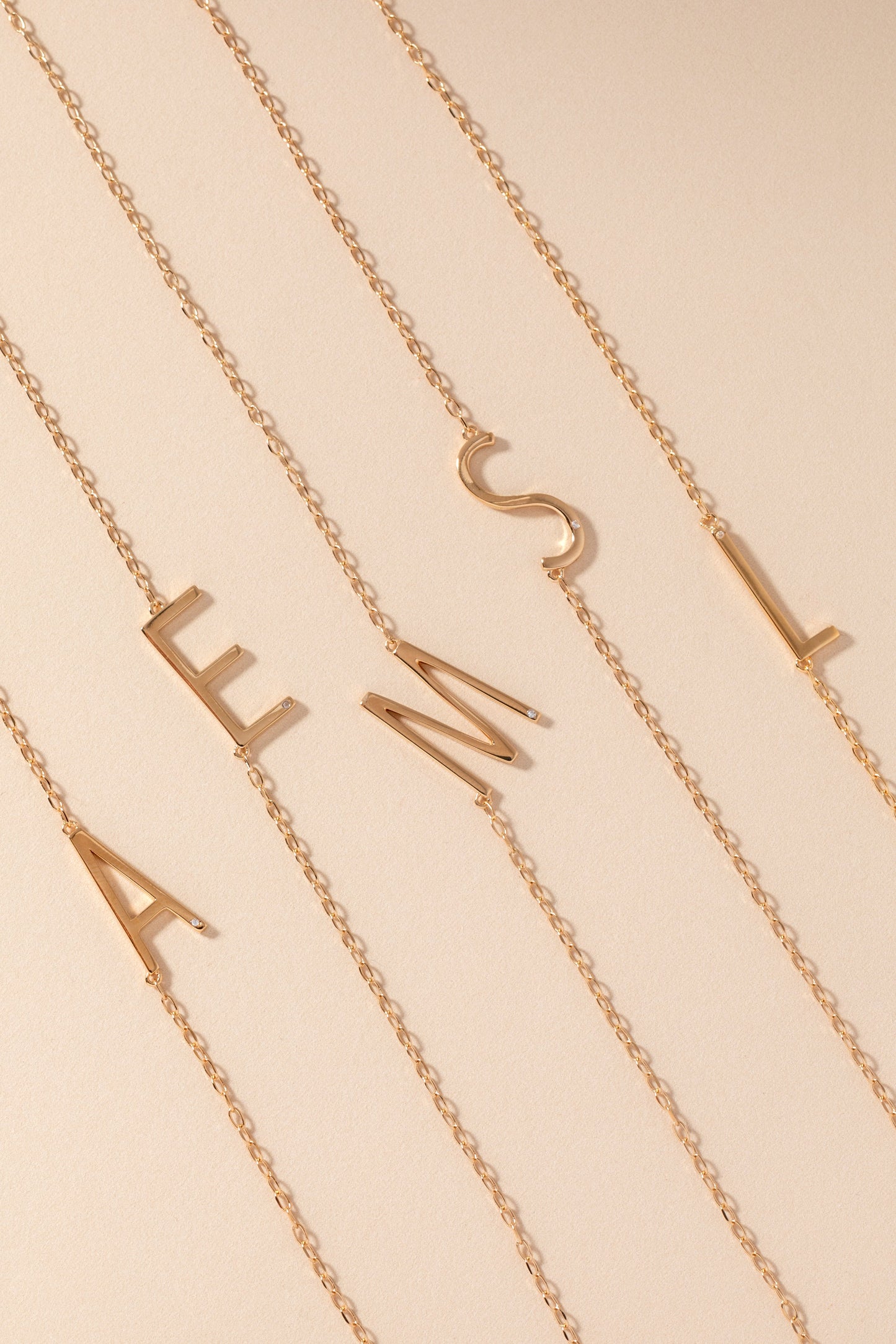 Precious Elongated Initial Necklace S 14kt Gold Over .925 Sterling Silver