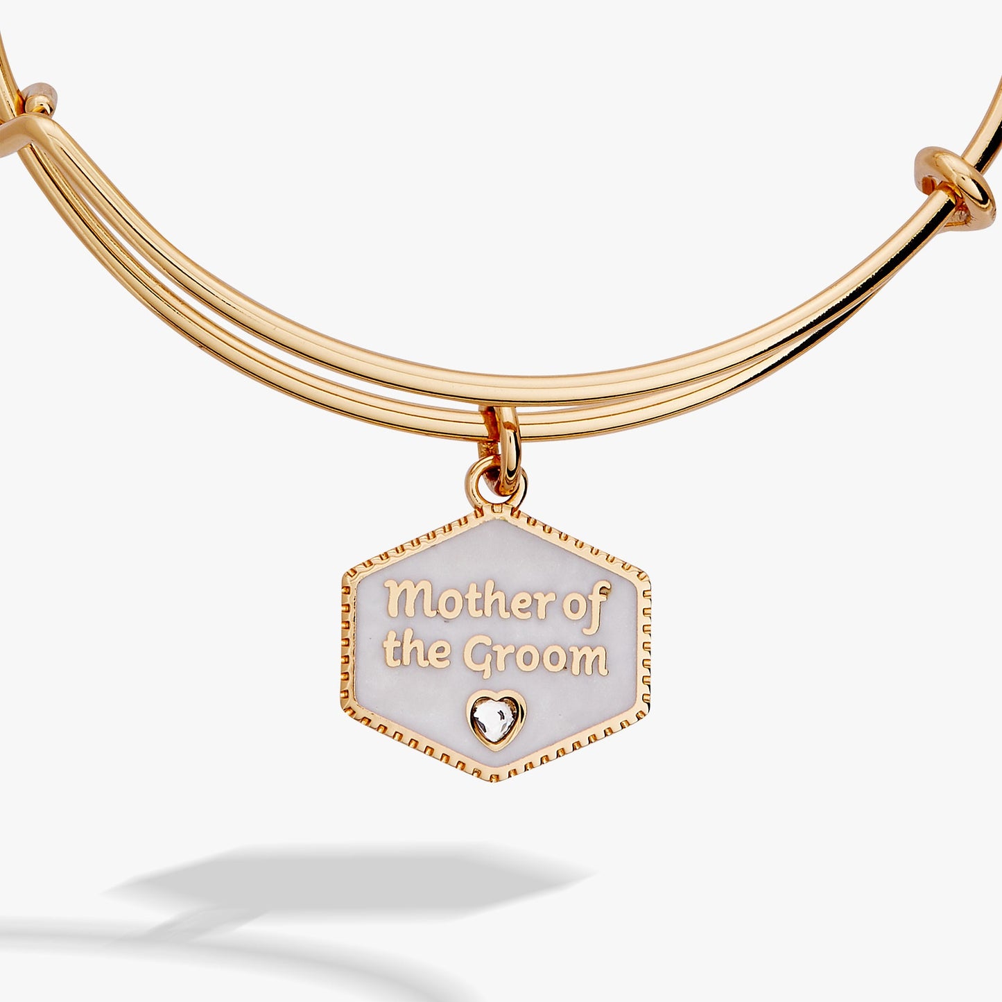 Mother of the Groom MOP Charm Bangle Gold