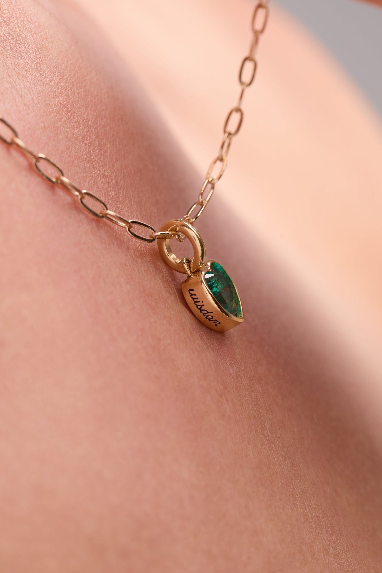 Wisdom' Heart Birthstone Charm-DECEMBER Stainless Steel Gold