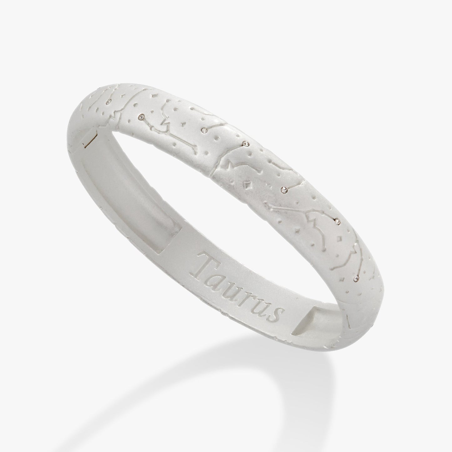 Taurus Zodiac Hinge Bangle Satin Silver