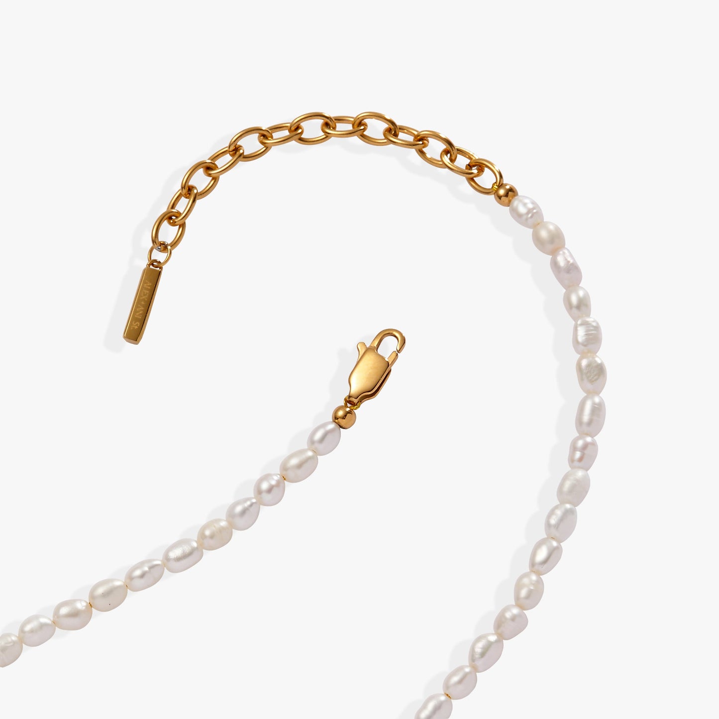 Freshwater Pearl Necklace Stainless Steel Gold