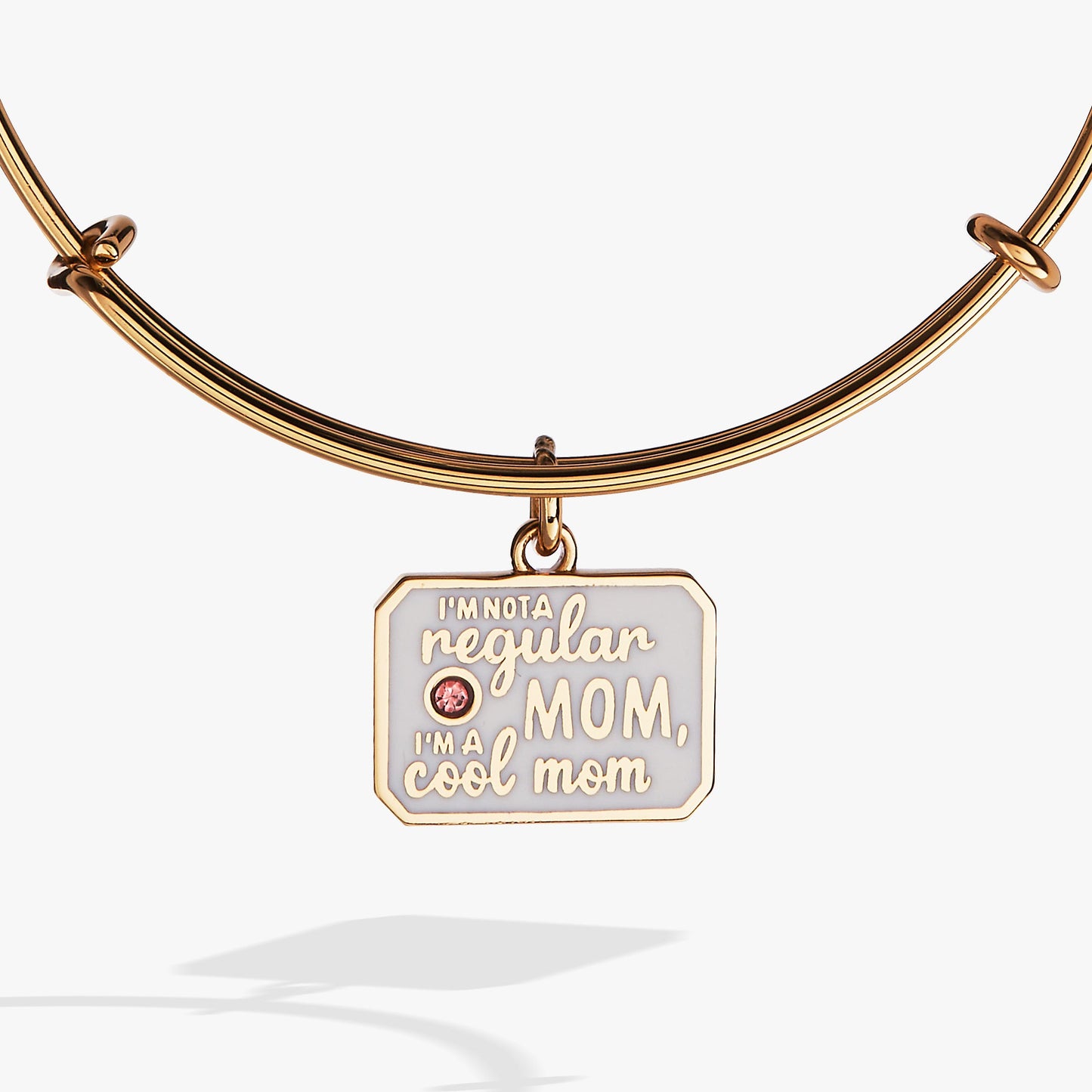 “I’m Not a Regular Mom, I’m a Cool Mom” Charm Bangle Gold