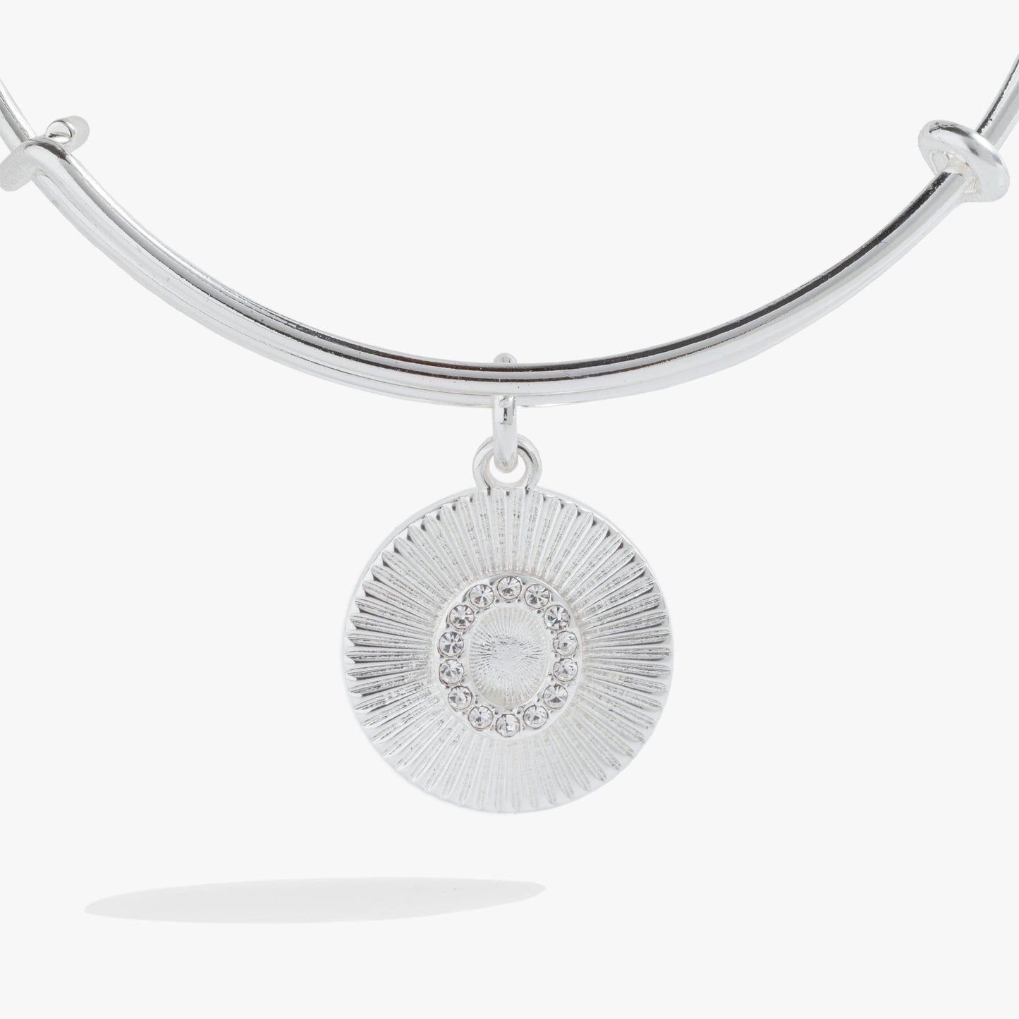 Pave Starburst Texture Initial Bangle O Gold