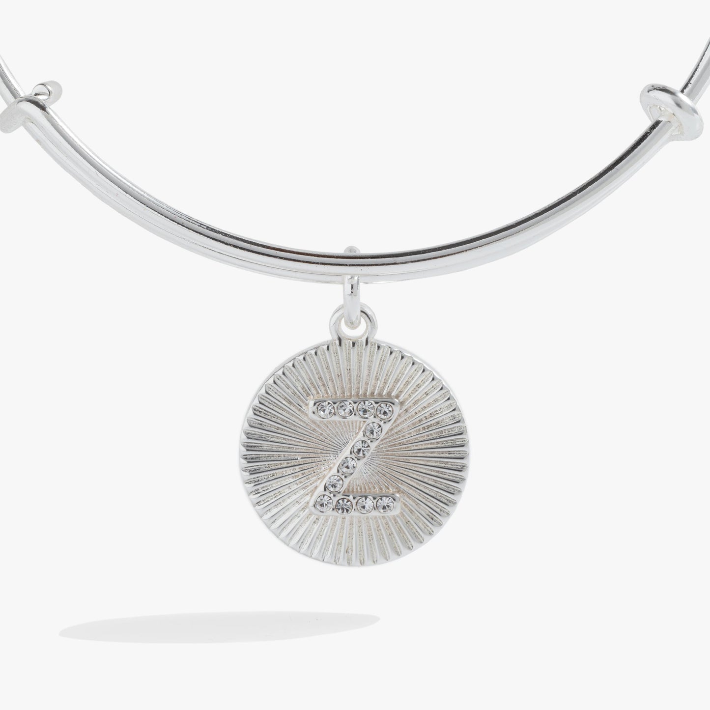 Pave Starburst Texture Initial Bangle Z Gold
