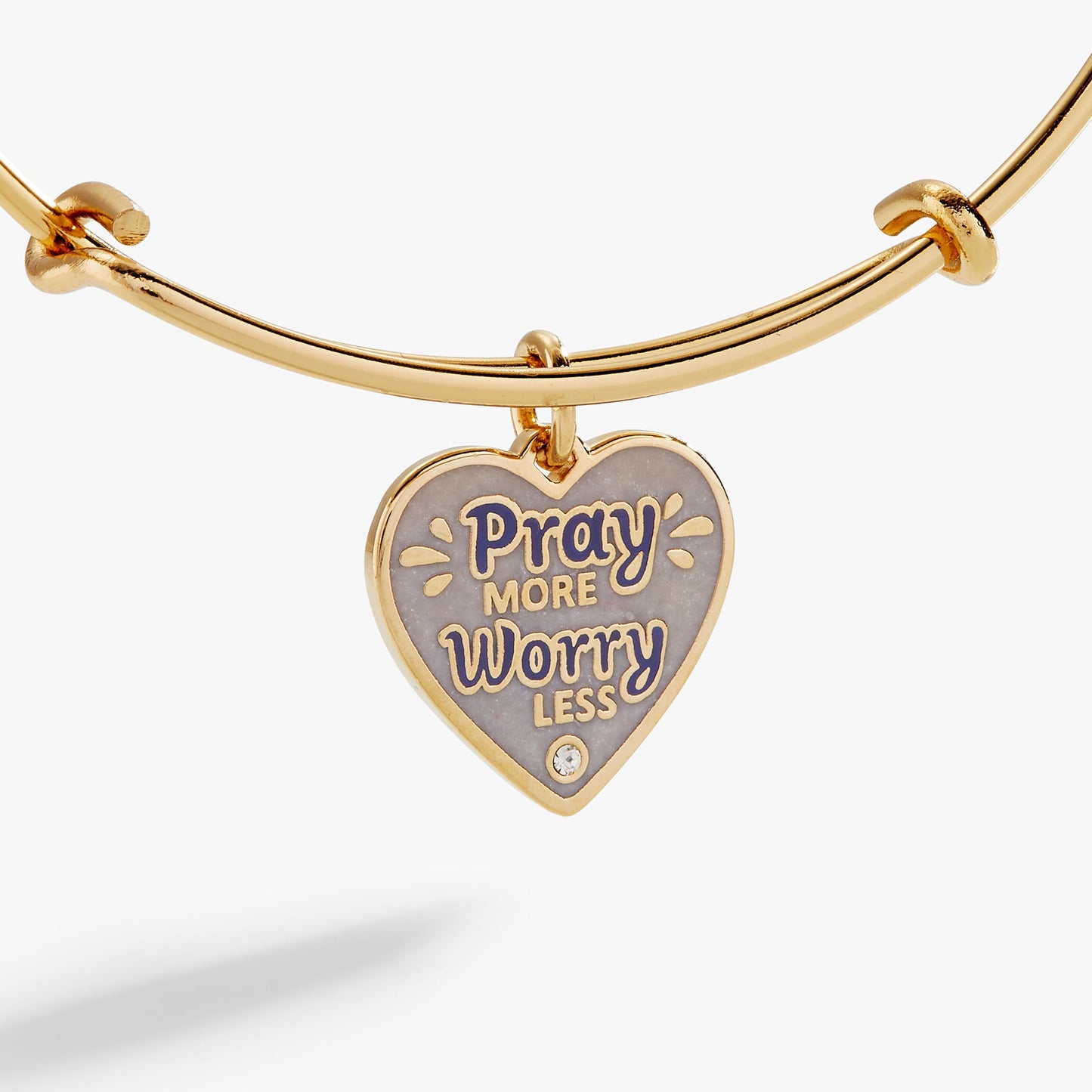 Pray More Worry Less Bangle Gold
