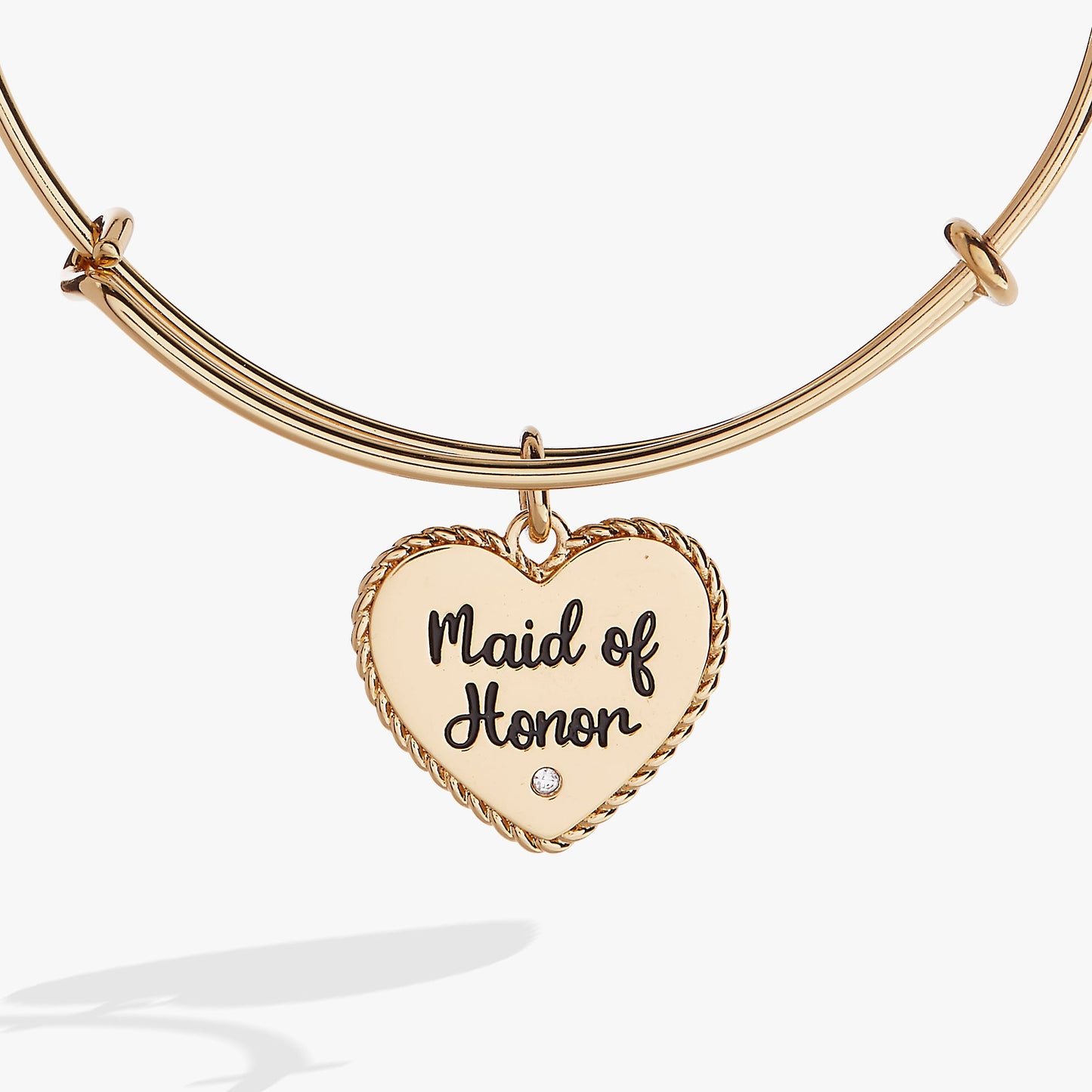 Maid of Honor Heart Bangle – Bridal Party Gift Jewelry Gold