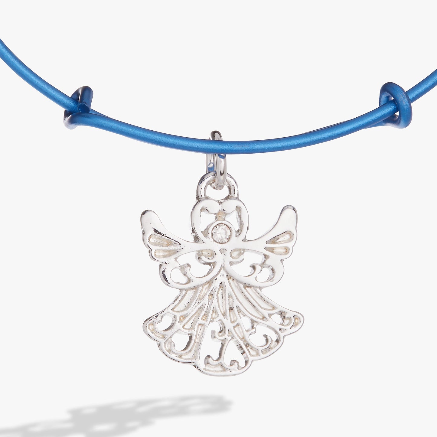 Colorful Holiday Angel Charm Bangle Silver