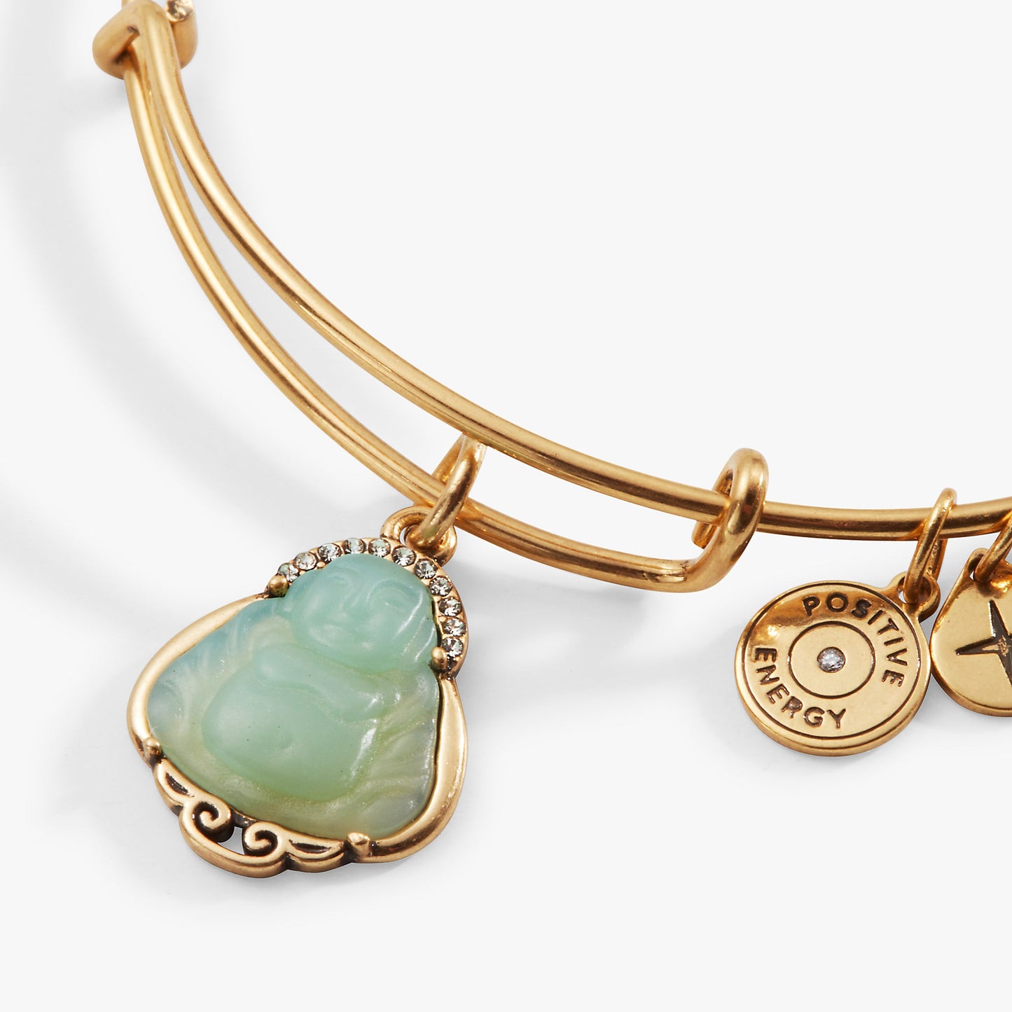 Buddha Charm Bangle Antiqued Gold