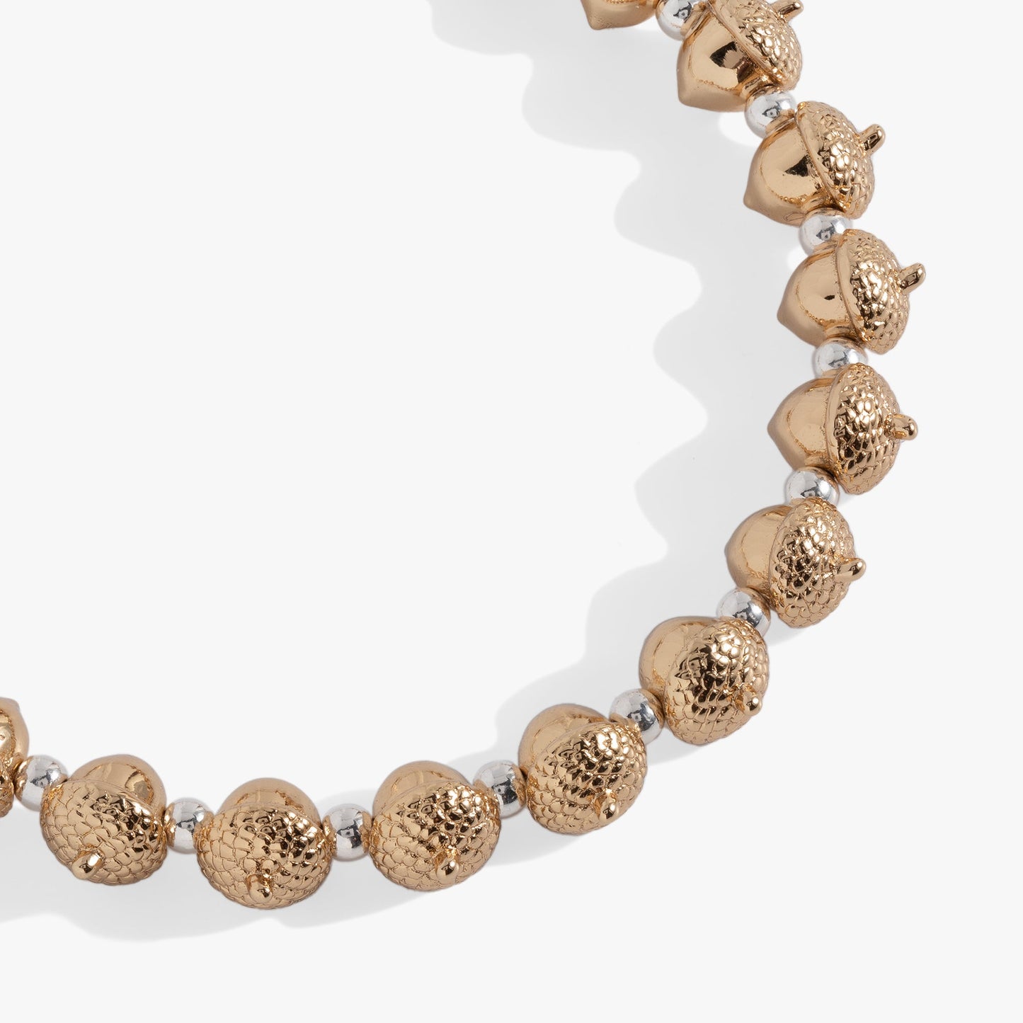 Acorn Beaded Bangle Two Tone