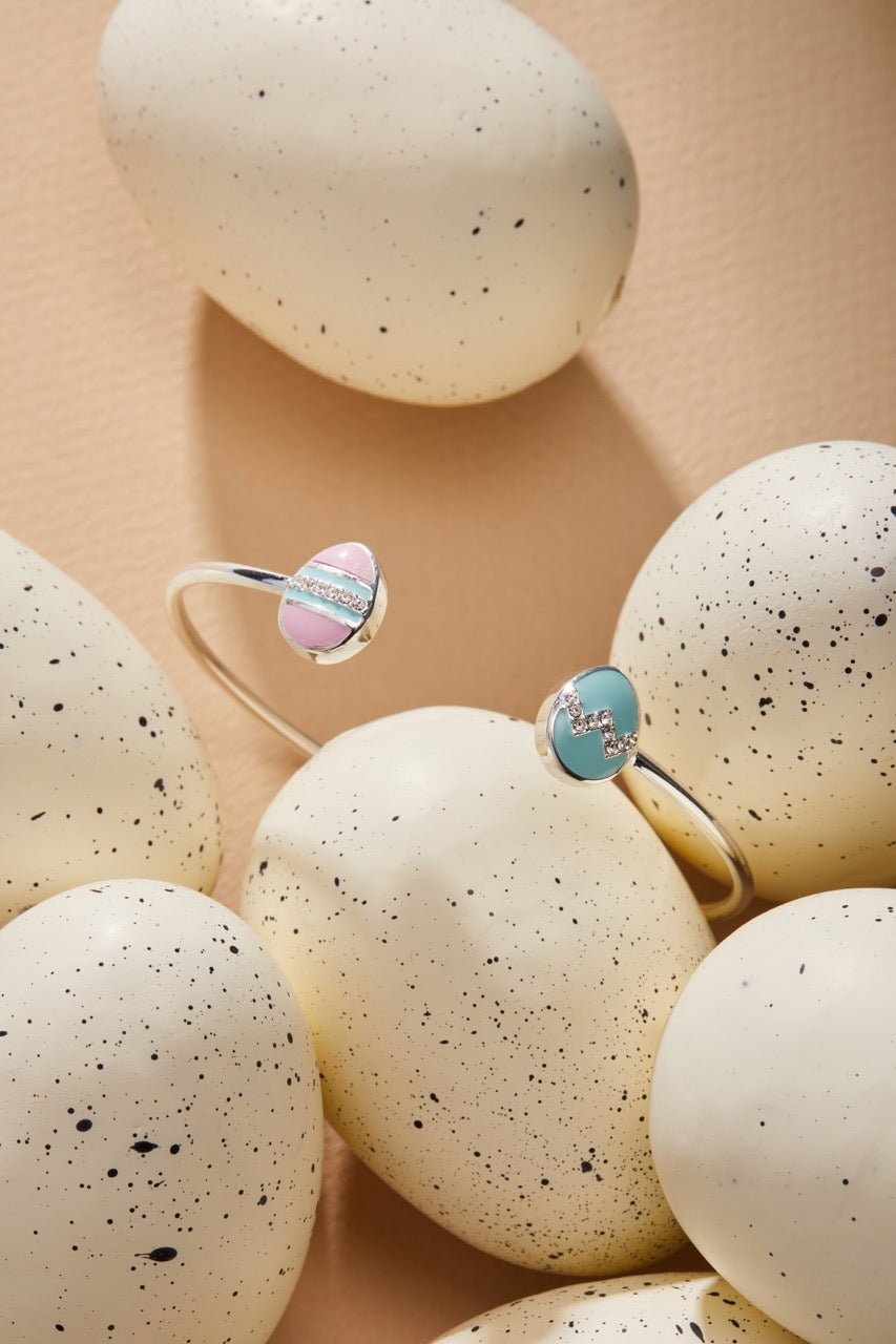 Easter Egg Flex Cuff Silver