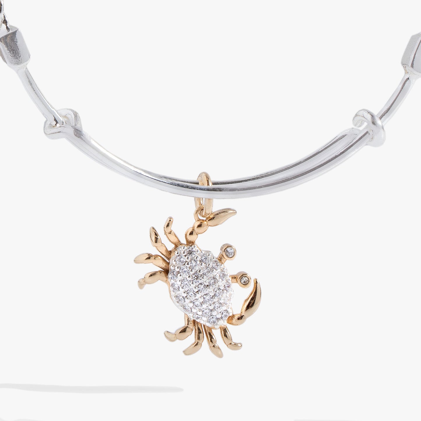 Textured Crab Charm Bangle Two Tone