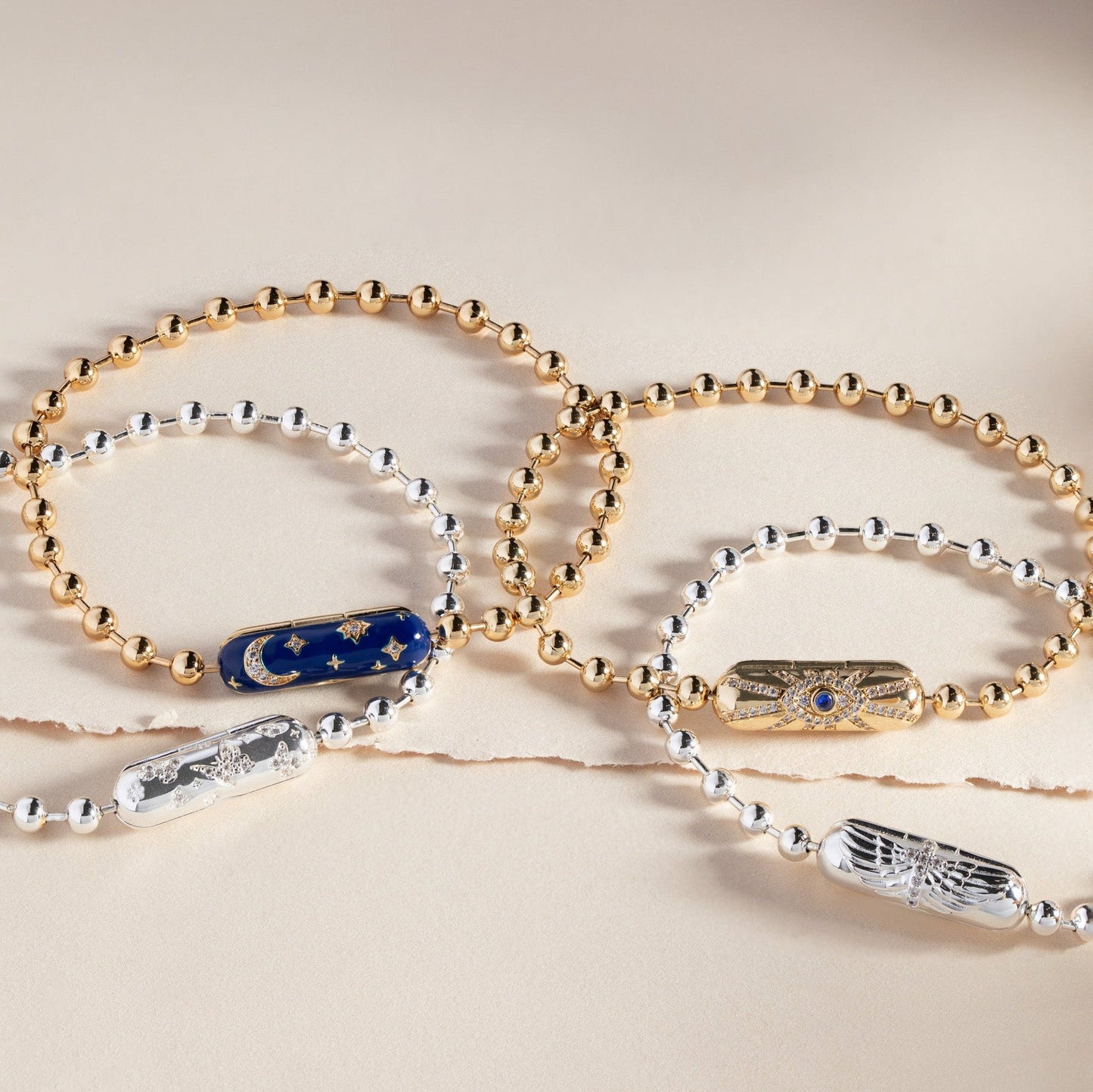 Starry Night Barrel Closure Bracelet Gold