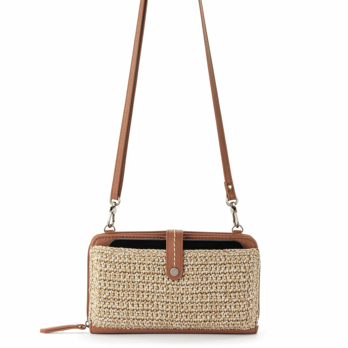The Sak Iris Smartphone Wallet in Bamboo Static Crochet