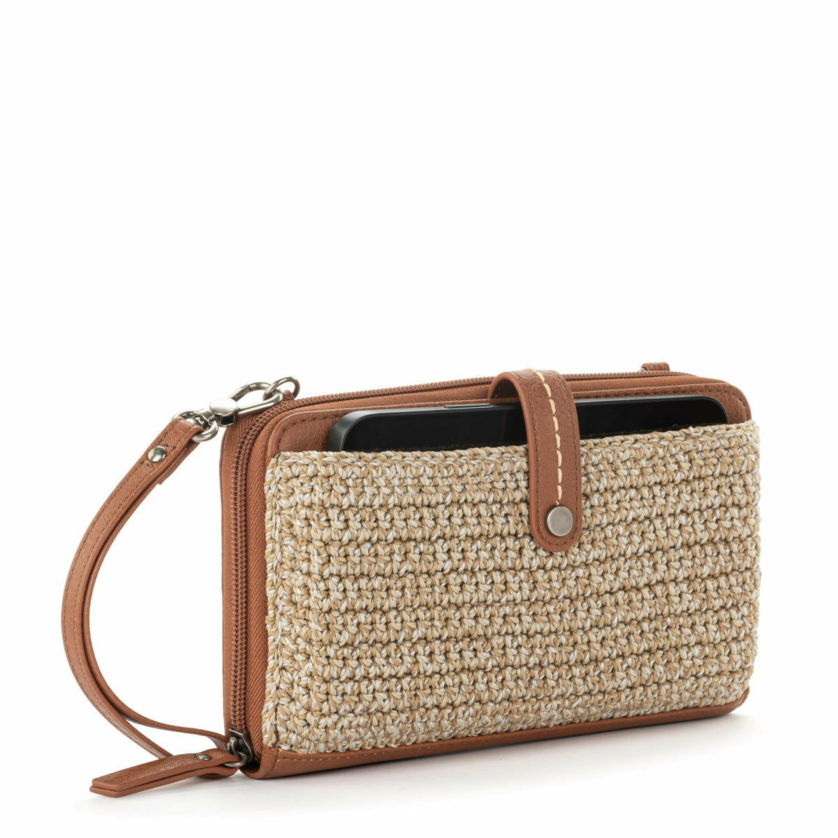 The Sak Iris Smartphone Wallet in Bamboo Static Crochet