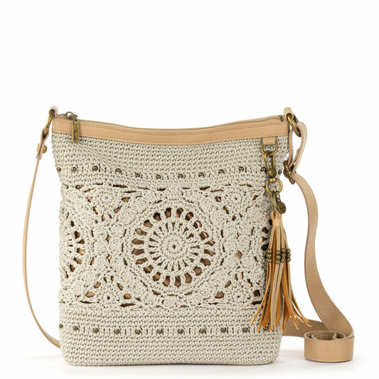 The Sak Lucia Crossbody Bag in Natural Medallion Crochet