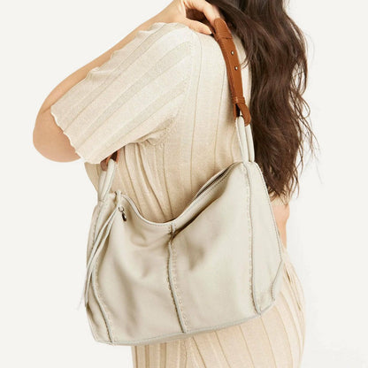 The Sak Los Feliz Hobo Bag in Stone Leather