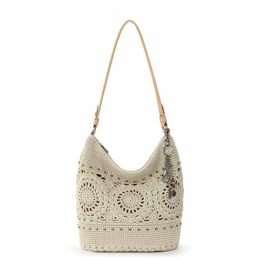 The Sak Sequoia Hobo Bag in Natural Medallion Crochet