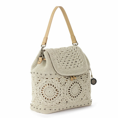 The Sak Sayulita Backpack in Natural Medallion Crochet