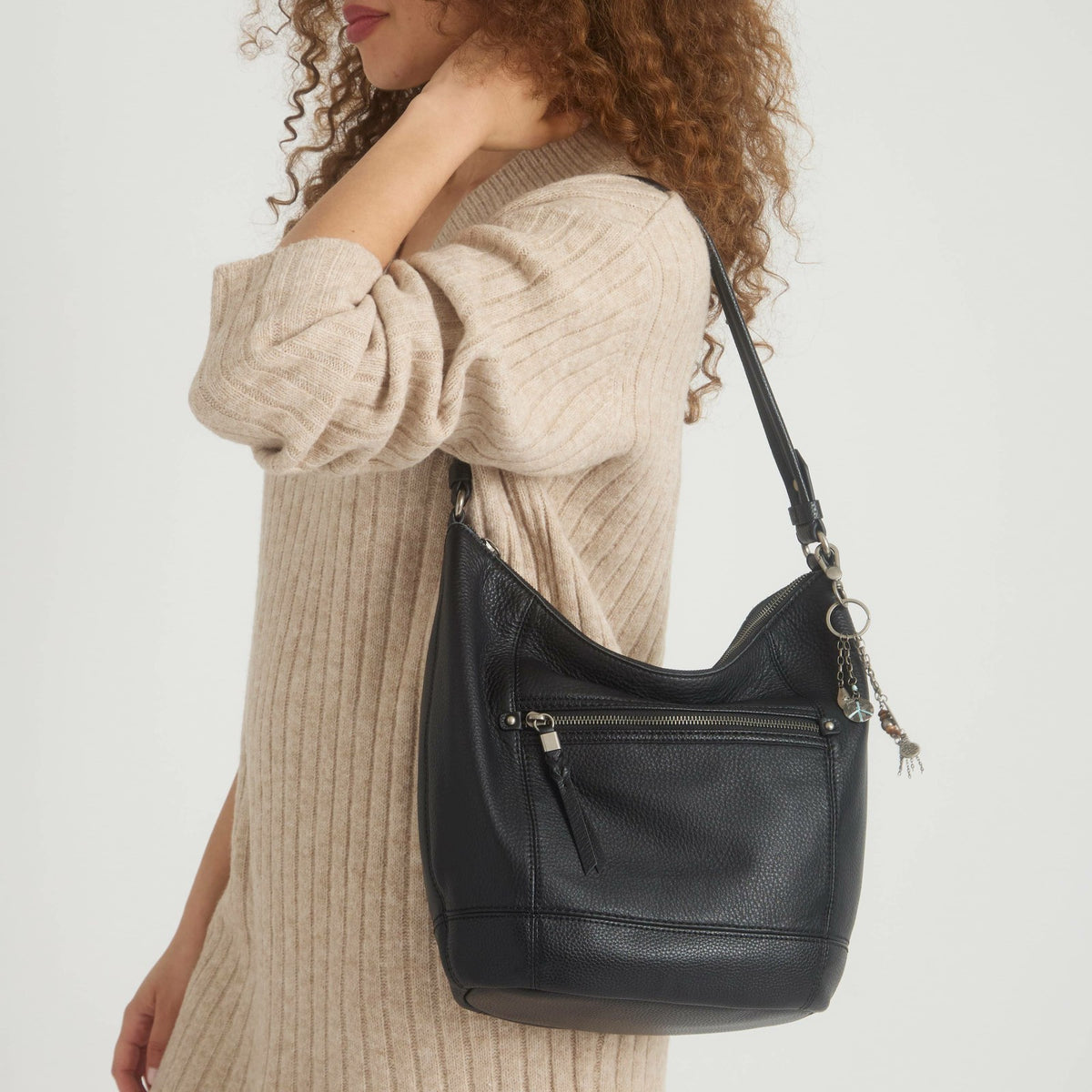 The Sak Sequoia Hobo Bag in Black Leather