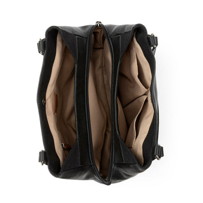The Sak Melrose Satchel Bag in Black Leather